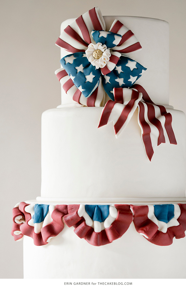 Vintage American Patriotic Bunting Cake | by Erin Gardner for TheCakeBlog.com