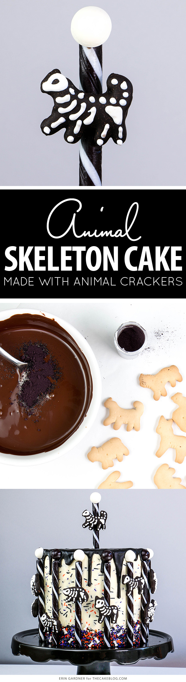 Animal Skeleton Cake made with animal crackers | by Erin Gardner for TheCakeBlog.com