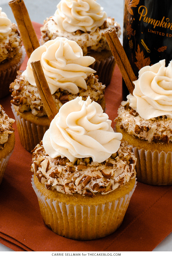 Bailey's Pumpkin Spice Cupcakes | by Carrie Sellman for TheCakeBlog.com