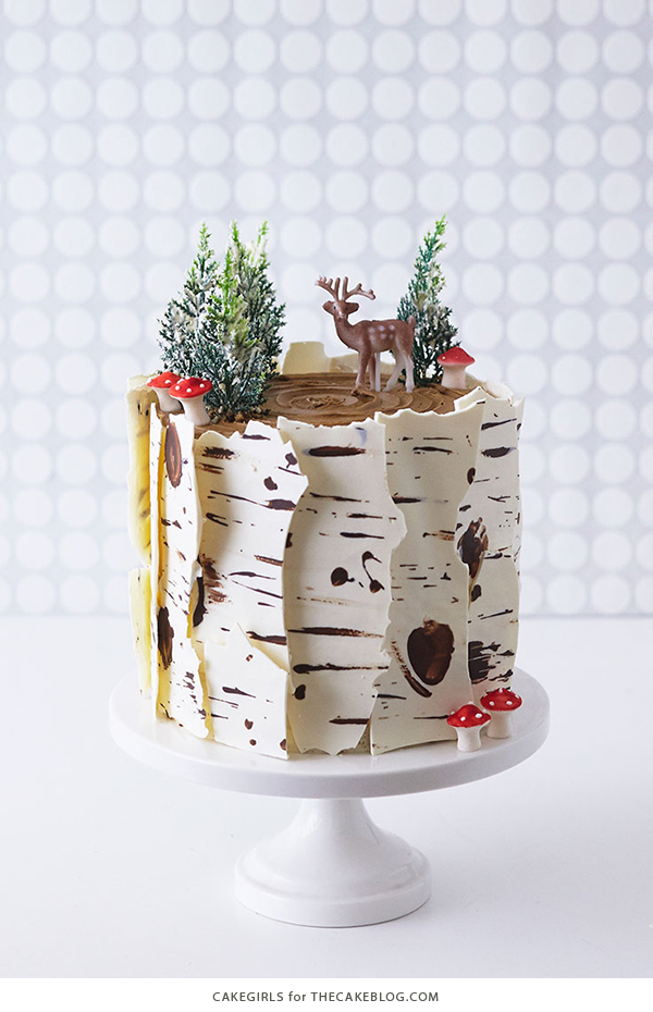 Birch Log Cake! Learn how to make this wintry, birch cake that looks just like a natural birch branch | by Cakegirls for TheCakeBlog.com