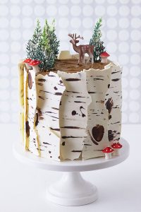 Birch Log Cake!  Learn how to make this wintry, birch cake that looks just like a natural birch branch | by Cakegirls for TheCakeBlog.com