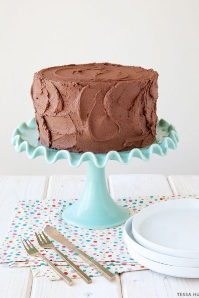 Classic Yellow Cake with Fudge Frosting