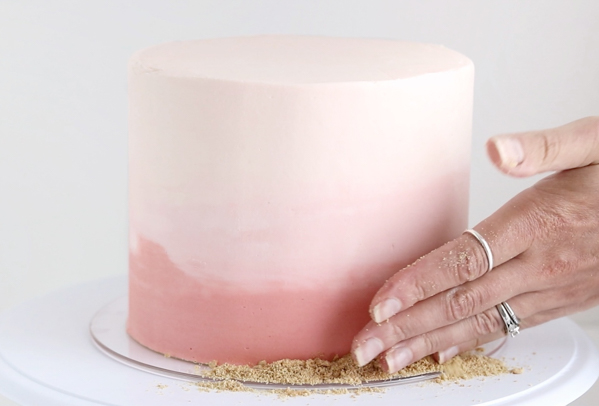 Cactus Cake - how to make a cactus themed cake with ombrè buttercream, edible sand and piped buttercream cacti | by Whitney DePaoli for TheCakeBlog.com