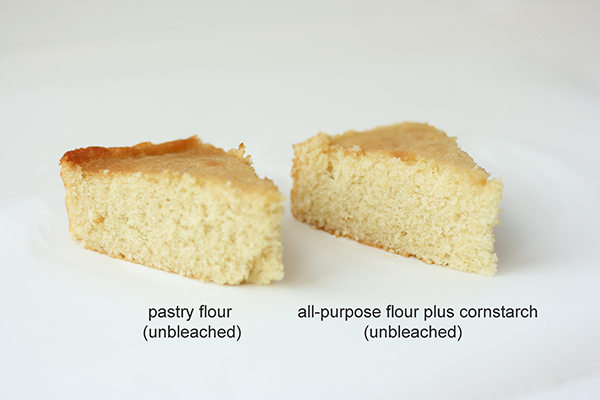 Flour Comparison - side by side comparison of all-purpose, cake flour, pastry flour, bleached and unbleached for cake baking| by Summer Stone for TheCakeBlog.com