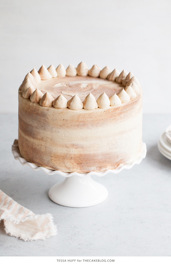 Chocolate Bourbon Pecan Cake | by Tessa Huff for TheCakeBlog.com