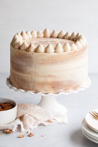 Chocolate Bourbon Pecan Cake | by Tessa Huff for TheCakeBlog.com