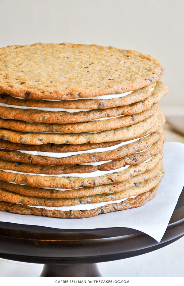Chocolate Chip Cookie Layer Cake - the ultimate cookie cake for cookie lovers | by Carrie Sellman for TheCakeBlog.com