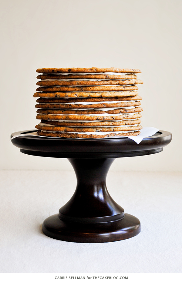 Chocolate Chip Cookie Layer Cake - the ultimate cookie cake for cookie lovers | by Carrie Sellman for TheCakeBlog.com