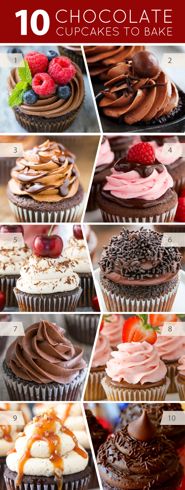 10 Chocolate Cupcakes to Bake - cupcake recipes for serious chocolate lovers | on TheCakeBlog.com