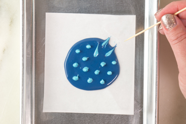 Chocolate Fireworks Cake - how to make red, white and blue fireworks out of chocolate | by Erin Gardner for TheCakeBlog.com