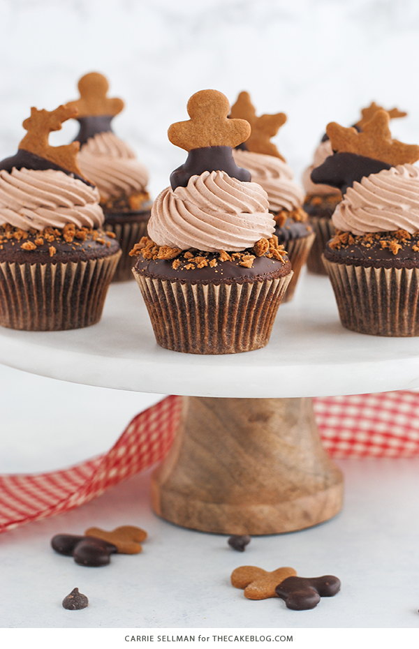 Chocolate Gingerbread Cupcakes | by Carrie Sellman for TheCakeBlog.com