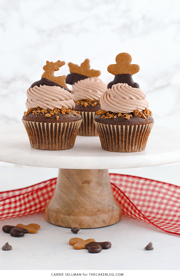 Chocolate Gingerbread Cupcakes | by Carrie Sellman for TheCakeBlog.com