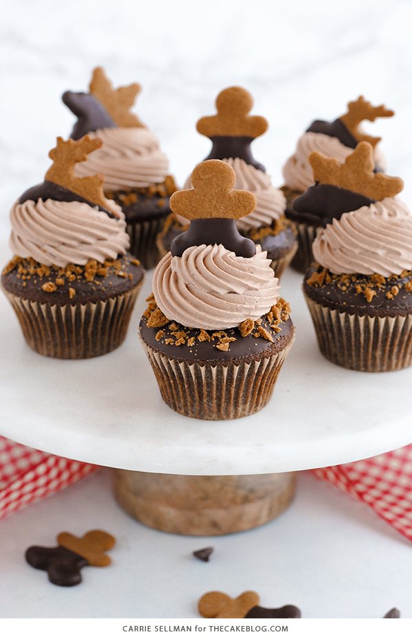 Chocolate Gingerbread Cupcakes | by Carrie Sellman for TheCakeBlog.com