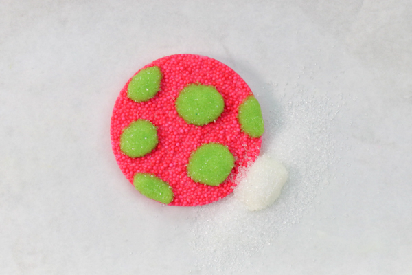 Sprinkle Ornament Cake – how to make sparkling ornaments for cakes and cupcakes using chocolate, cookie cutters and sprinkles | by Erin Gardner for TheCakeBlog.com