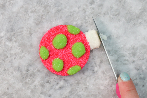 Sprinkle Ornament Cake – how to make sparkling ornaments for cakes and cupcakes using chocolate, cookie cutters and sprinkles | by Erin Gardner for TheCakeBlog.com