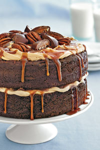 Chocolate Turtle Cake Recipe | from The Southern Cake Book by Southern Living on TheCakeBlog.comChocolate Turtle Cake Recipe | from The Southern Cake Book by Southern Living on TheCakeBlog.com