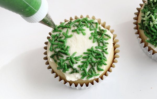 Christmas Wreath Cupcakes | by Whitney DePaoli for TheCakeBlog.com