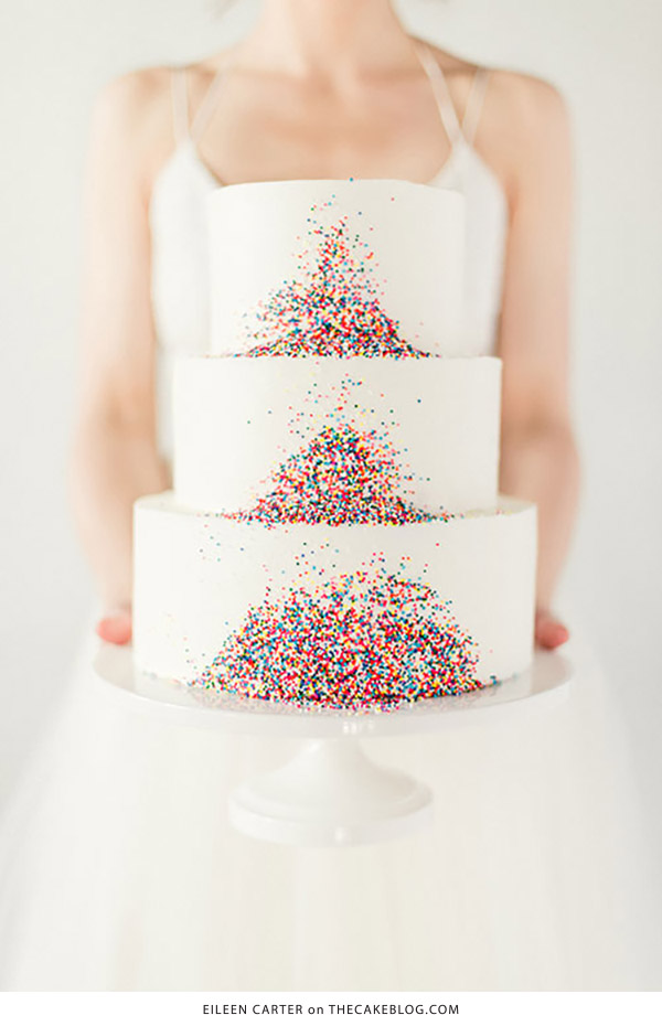 10 Confetti Throwing Cakes | including this design by Eileen Carter Creations | on TheCakeBlog.com