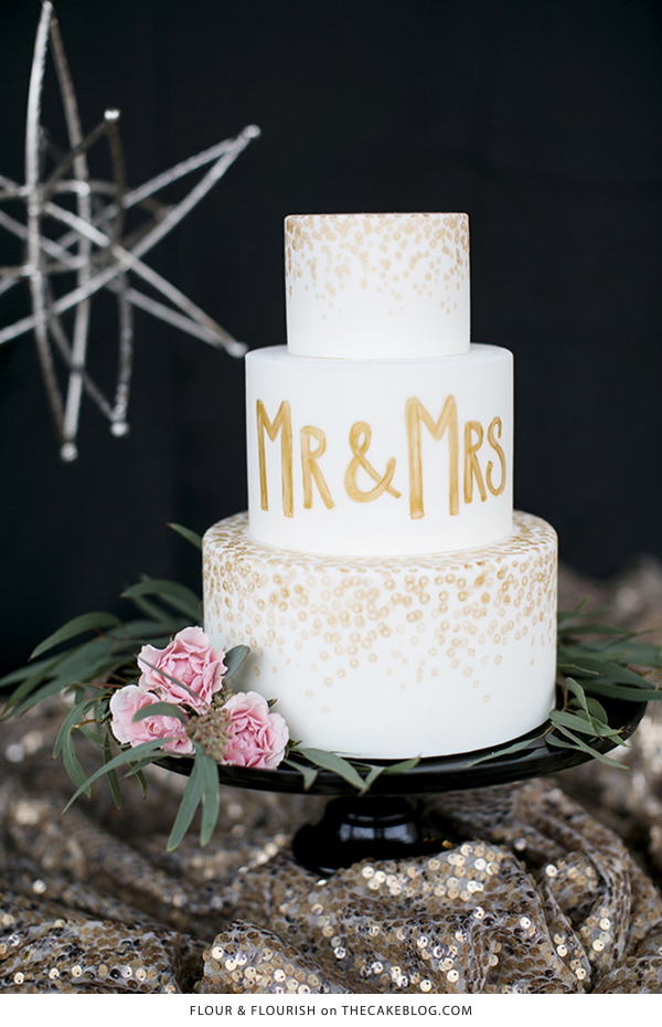 10 Confetti Throwing Cakes | including this design by Flour & Flourish | on TheCakeBlog.com