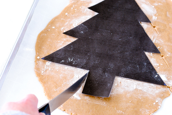 Cream Tart Tree Cake - gingerbread cookie with cream cheese frosting and festive holiday toppings | by Carrie Sellman for TheCakeBlog.com