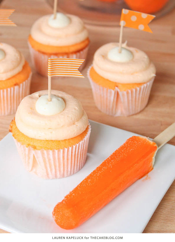 Creamsicle Cupcake Recipe | by Lauren Kapeluck for TheCakeBlog.com