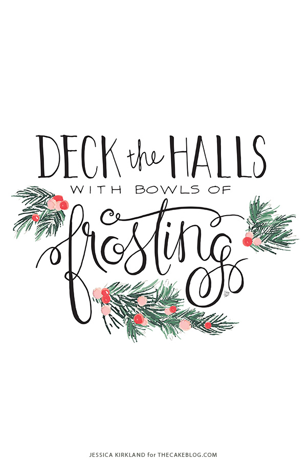 Deck the Halls with Bowls of Frosting| Free Printable and Free Wallpaper for Smartphones, Tablets and Desktops | by Jessica Kirkland for TheCakeBlog.com