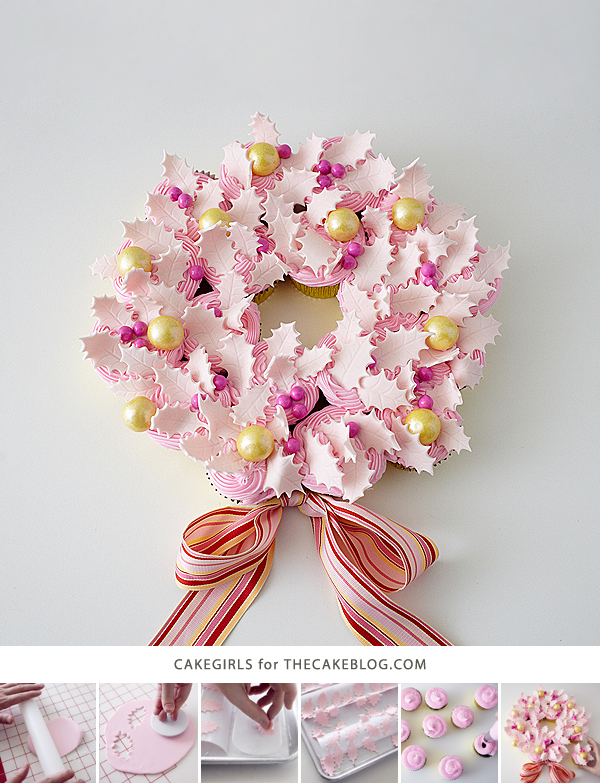 Christmas Cupcake Wreath | by Cakegirls for TheCakeBlog.com