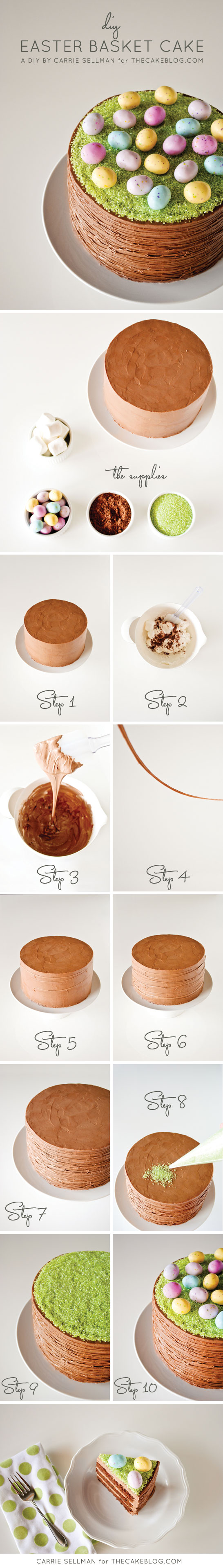 Step-by-Step Easter Basket Cake | a DIY by Carrie Sellman of TheCakeBlog.com