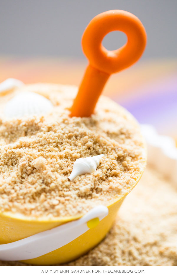 DIY Cake Sand | make edible sand from extra cake scraps. Great for beach and pool party cakes! | by Erin Gardner for TheCakeBlog.com
