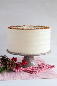 Eggnog Cake | a browned butter spice cake with eggnog buttercream | by Tessa Huff for TheCakeBlog.com