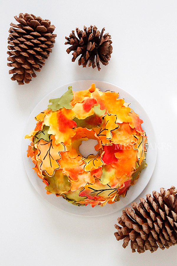 Fall Cake Wreath | by Miso Bakes for TheCakeBlog.com