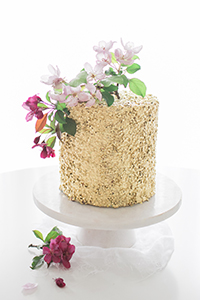 How to make a gold sequin cake.