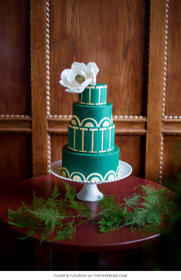 10 Gorgeously Green Cakes | including this design by Flour & Flourish | on TheCakeBlog.com