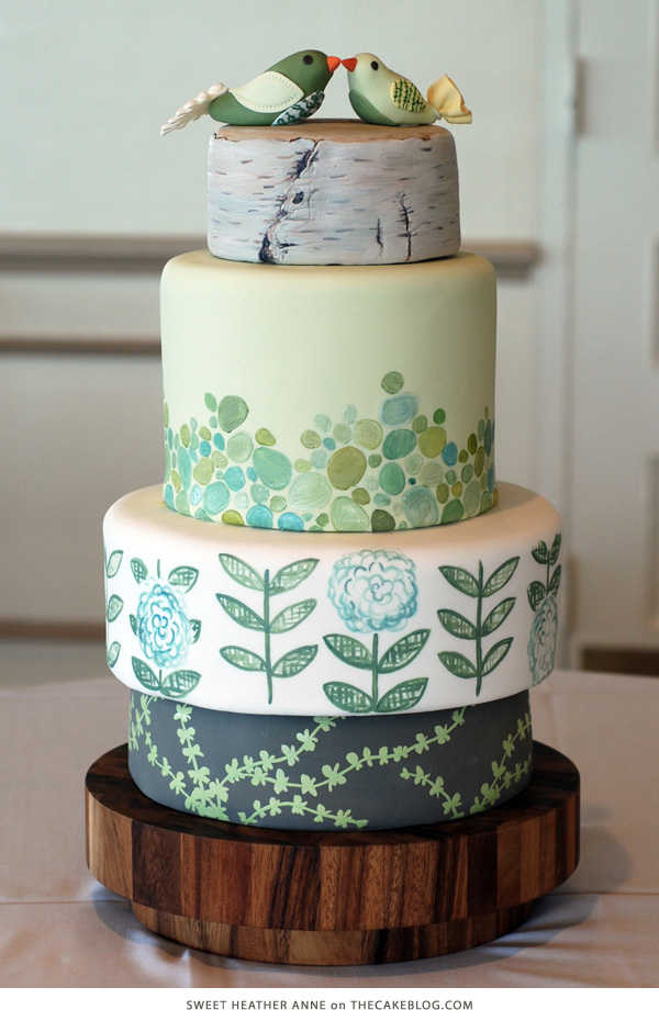 10 Gorgeously Green Cakes | including this design by Sweet Heather Anne | on TheCakeBlog.com