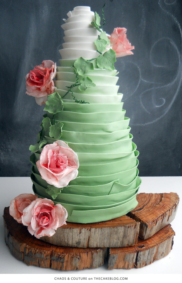 10 Gorgeously Green Cakes | including this design by Chaos & Couture | on TheCakeBlog.com