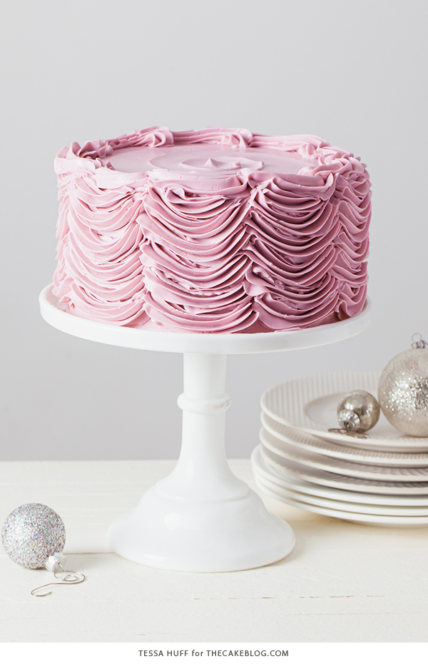 Hazelnut Nutcracker Cake - a brown sugar nutmeg cake with hazelnut praline buttercream | by Tessa Huff for TheCakeBlog.com