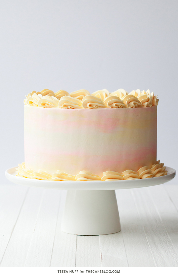 Lemon Honey Apricot Cake - lemon cake paired with honey buttercream and apricot jam | by Tessa Huff for TheCakeBlog.com