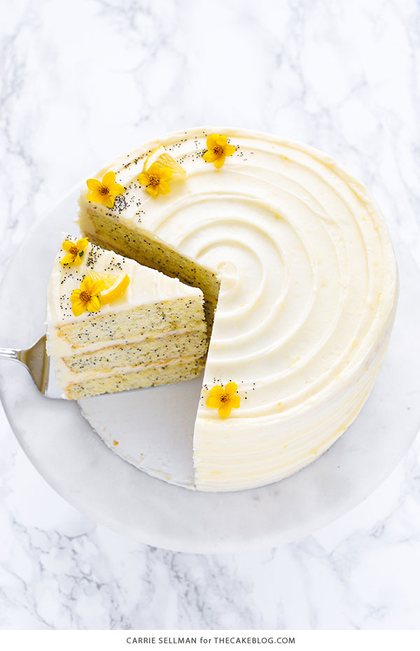 Lemon Poppy Seed Cake | by Carrie Sellman for TheCakeBlog.com #cake #lemon #easter #easterdinnerideas
