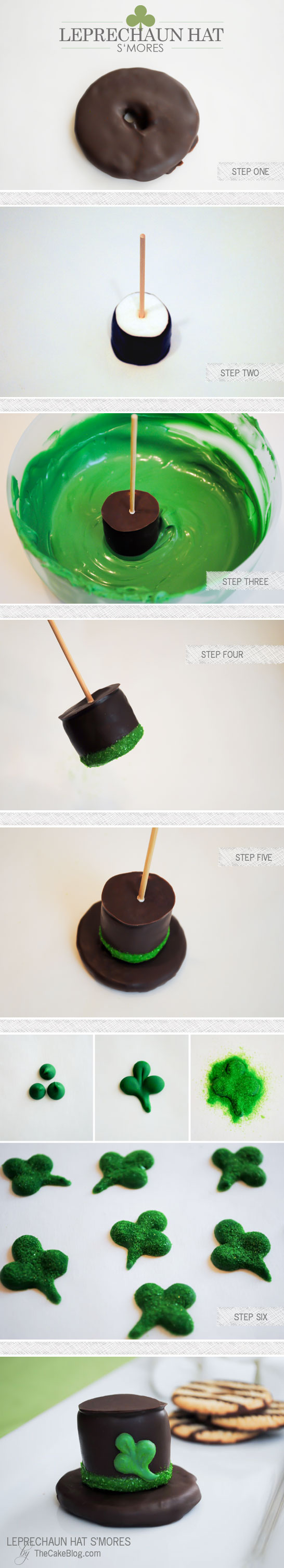 Leprechaun Hat S’mores - a festive St. Patrick’s day treat that the kids will love | Carrie Sellman for TheCakeBlog.com