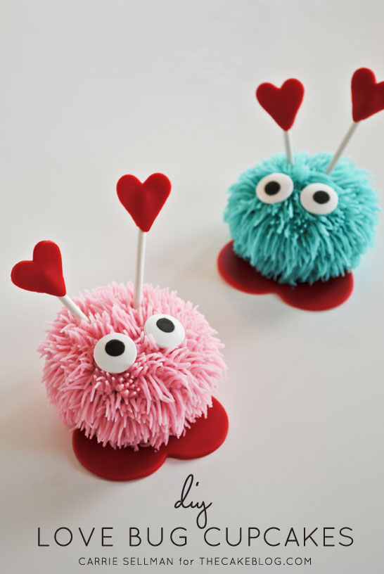 DIY Love Bug Cupcakes for Valentine's Day | Step by Step Tutorial | by Carrie Sellman for TheCakeBlog.com