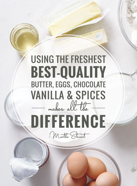 Choose Ingredients Wisely | Talking Cakes with Martha Stewart | TheCakeBlog.com