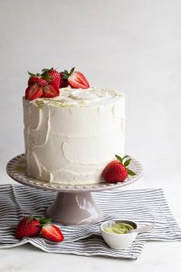 Matcha Strawberry Cake | by Tessa Huff for TheCakeBlog.com