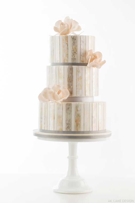 Metallic Watercolor Cake | by AK Cake Design | TheCakeBlog.com