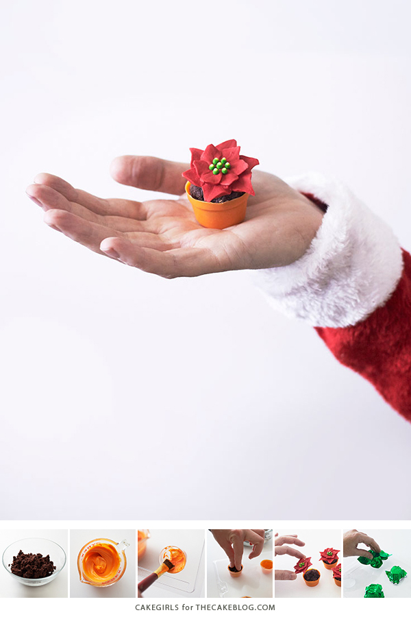 Mini Poinsettia Cakes - festive holiday desserts you can make for Christmas | Cakegirls for TheCakeBlog.com