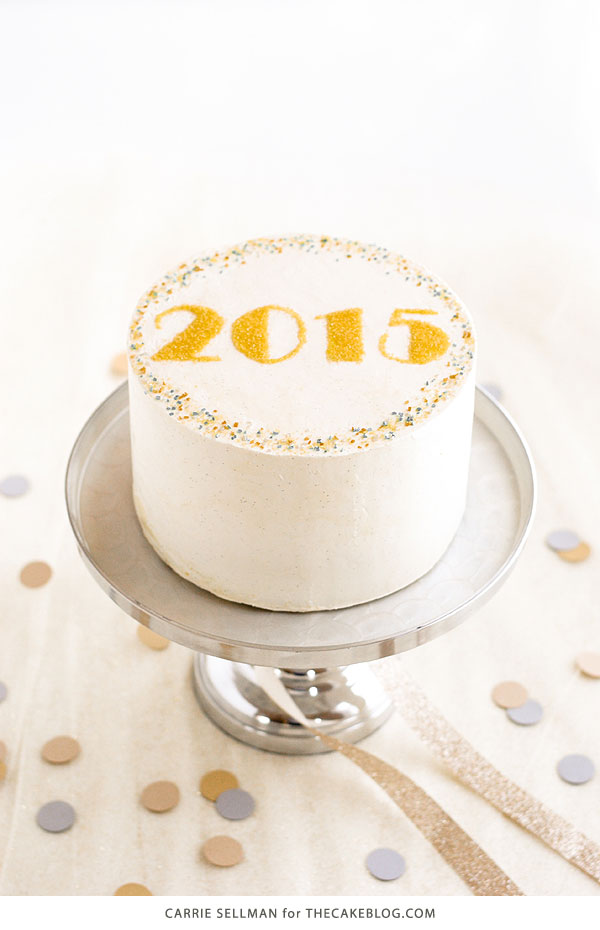 New Years Eve Sprinkle Cake - free template UPDATED for 2019! | by Carrie Sellman for TheCakeBlog.com