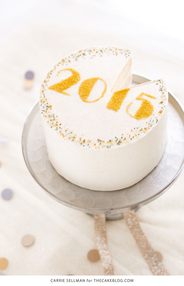 New Years Eve Sprinkle Cake - free template UPDATED for 2019! | by Carrie Sellman for TheCakeBlog.com
