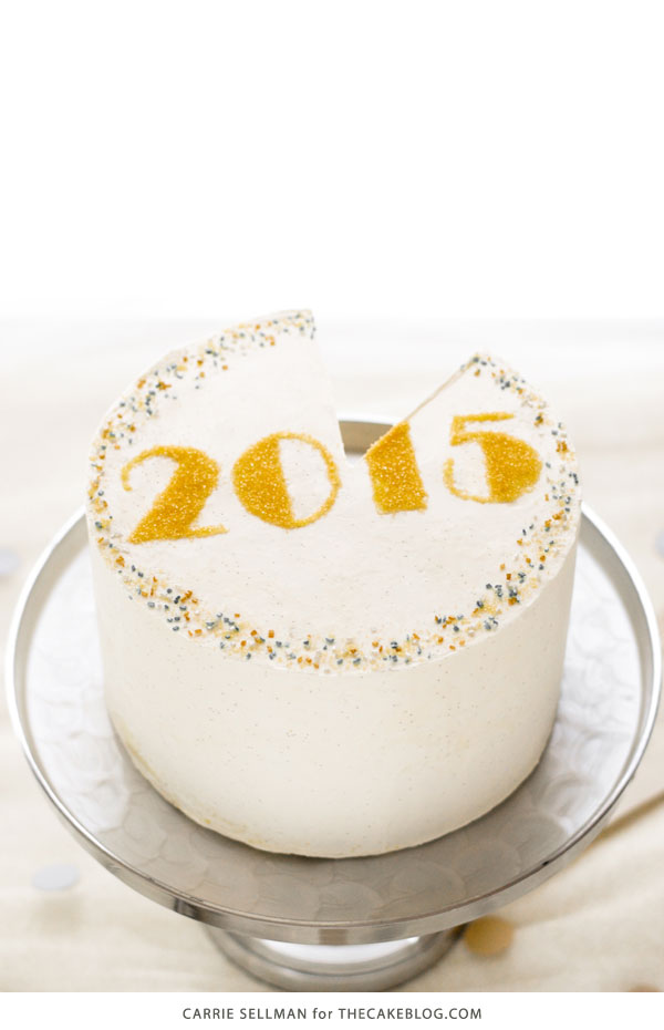 New Years Eve Sprinkle Cake - free template UPDATED for 2019! | by Carrie Sellman for TheCakeBlog.com