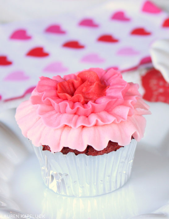 Ombre Ruffle Cupcakes | by Lauren Kapeluck for TheCakeBlog.com