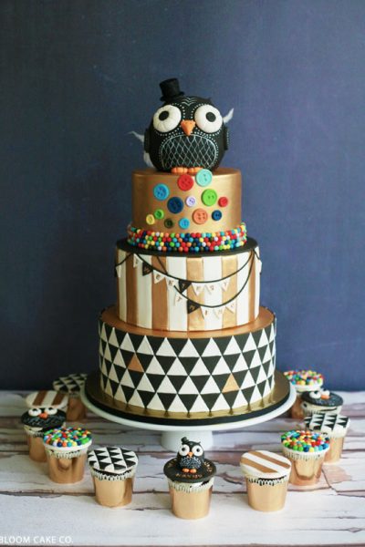 Black & Gold Owl Birthday