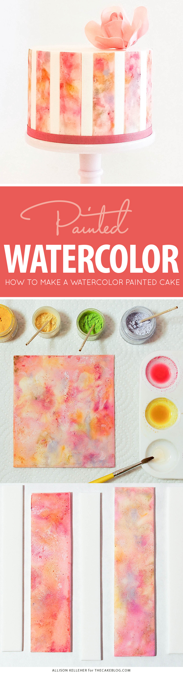 How to paint a Watercolor Cake | by Allison Kelleher for TheCakeBlog.com